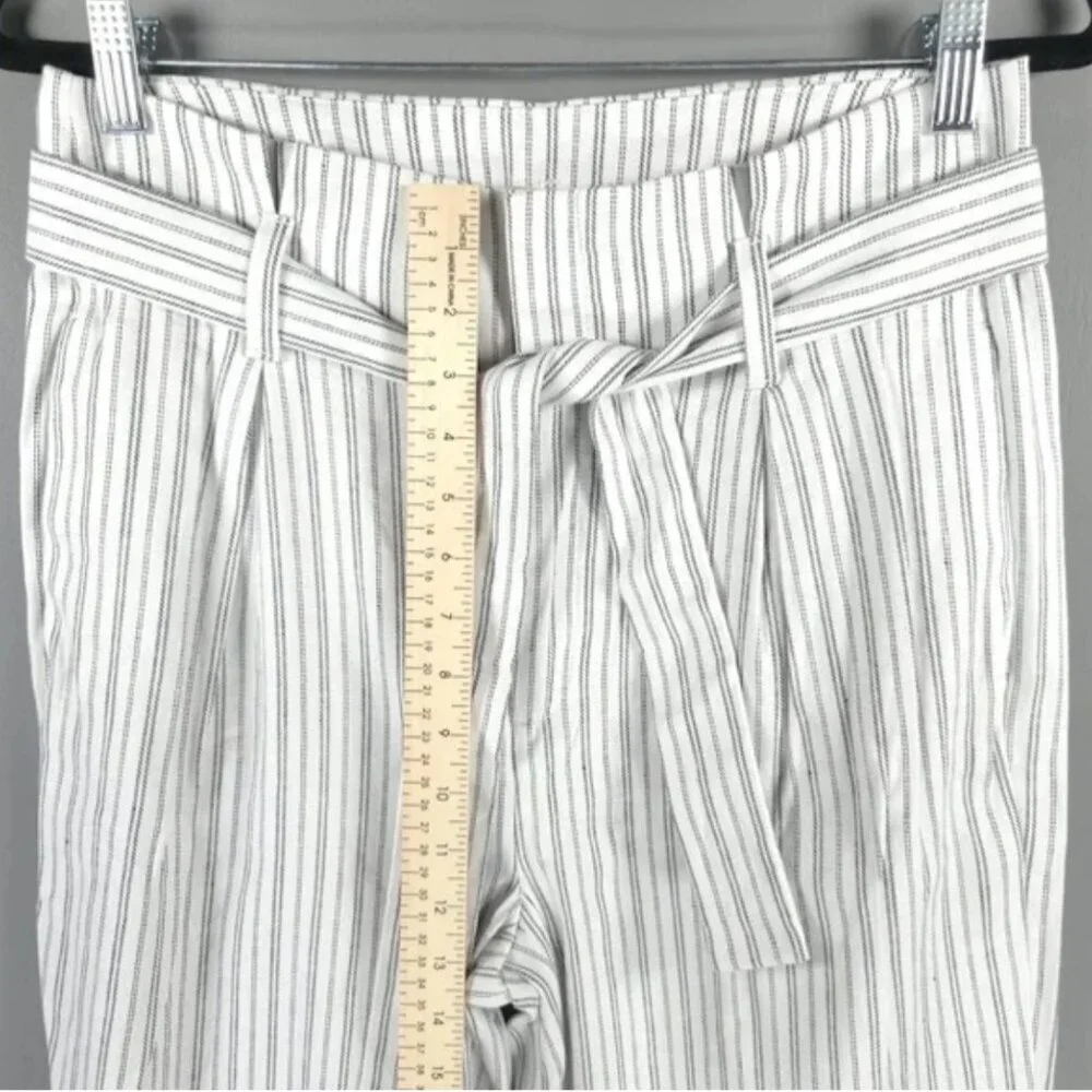 NWT BANANA REPUBLIC LINEN‎ Blend High Rise Tie Waist Flattering Pants Pockets 8L